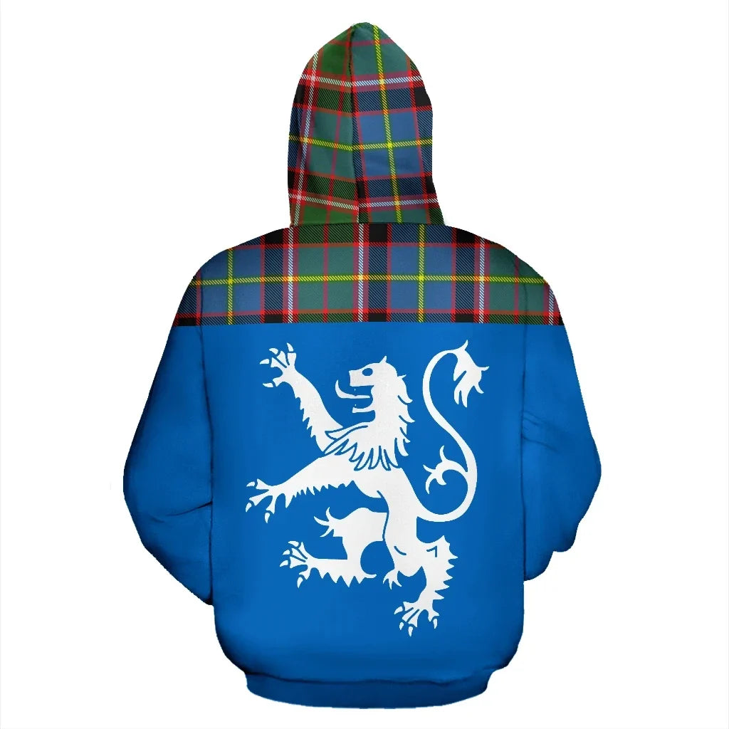 Printivon Tartan All Over Hoodie Lion Stirling & Bannockburn District