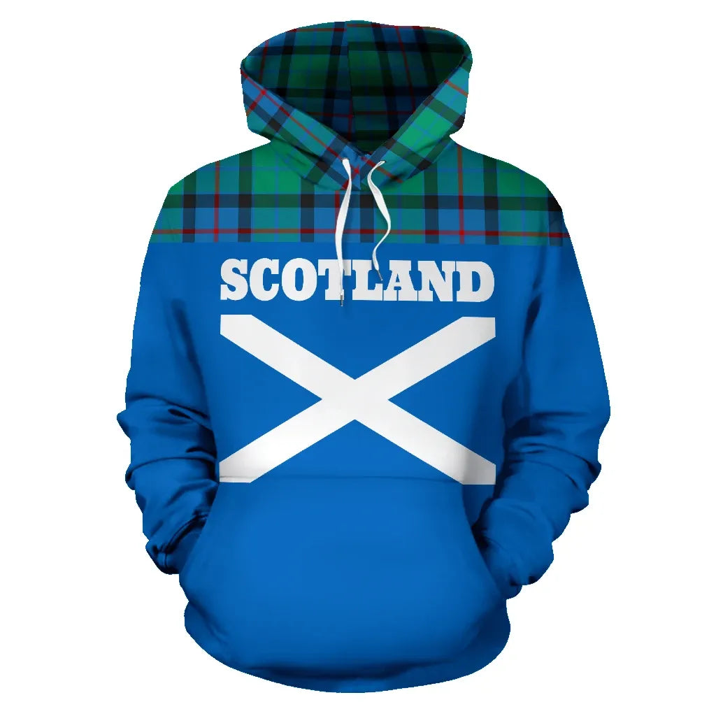 Printivon Tartan All Over Hoodie Lion Flower Of Scotland
