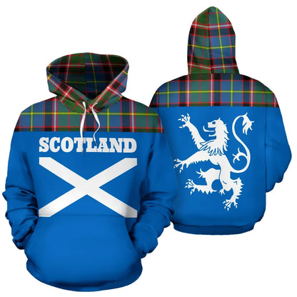 Printivon Tartan All Over Hoodie Lion Stirling & Bannockburn District