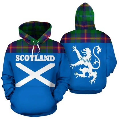 Printivon Tartan All Over Hoodie Lion Young Modern