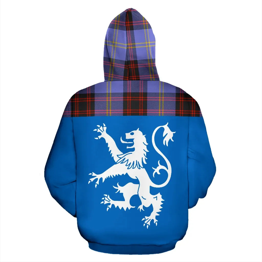 Printivon Tartan All Over Hoodie Lion Rutherford