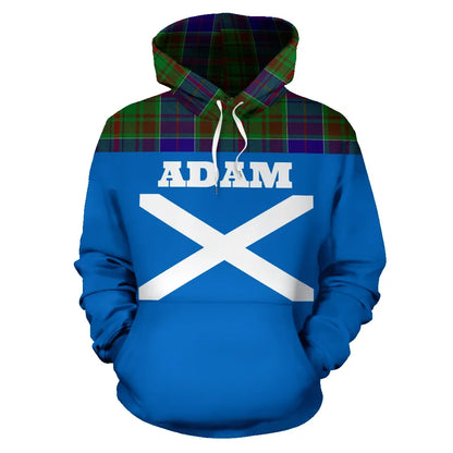 Printivon Tartan All Over Hoodie Adam Clans