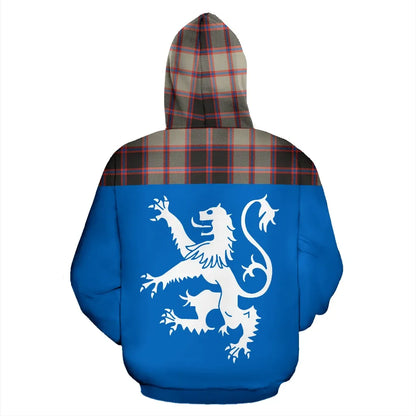 Printivon Tartan All Over Hoodie Lion Macpherson Hunting Ancient