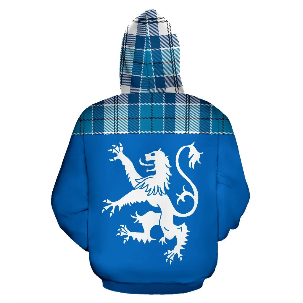 Printivon Tartan All Over Hoodie Lion Roberton