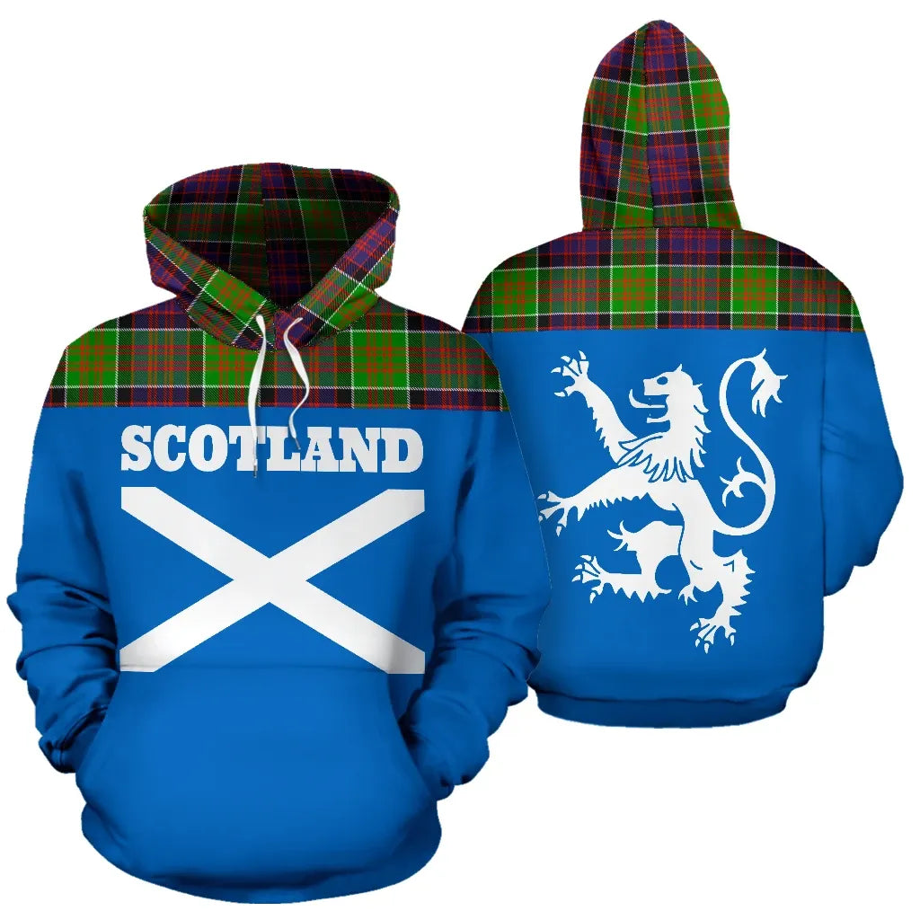 Printivon Tartan All Over Hoodie Lion Macdonald Of Clanranald