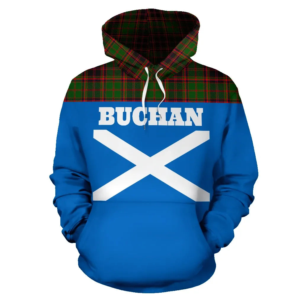 Printivon Tartan All Over Hoodie Buchan Clans