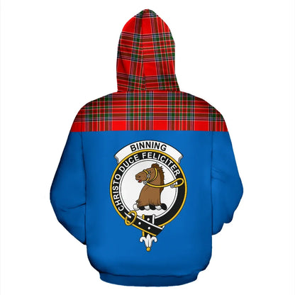 Printivon Tartan All Over Hoodie Binning Of Wallifoord Clans