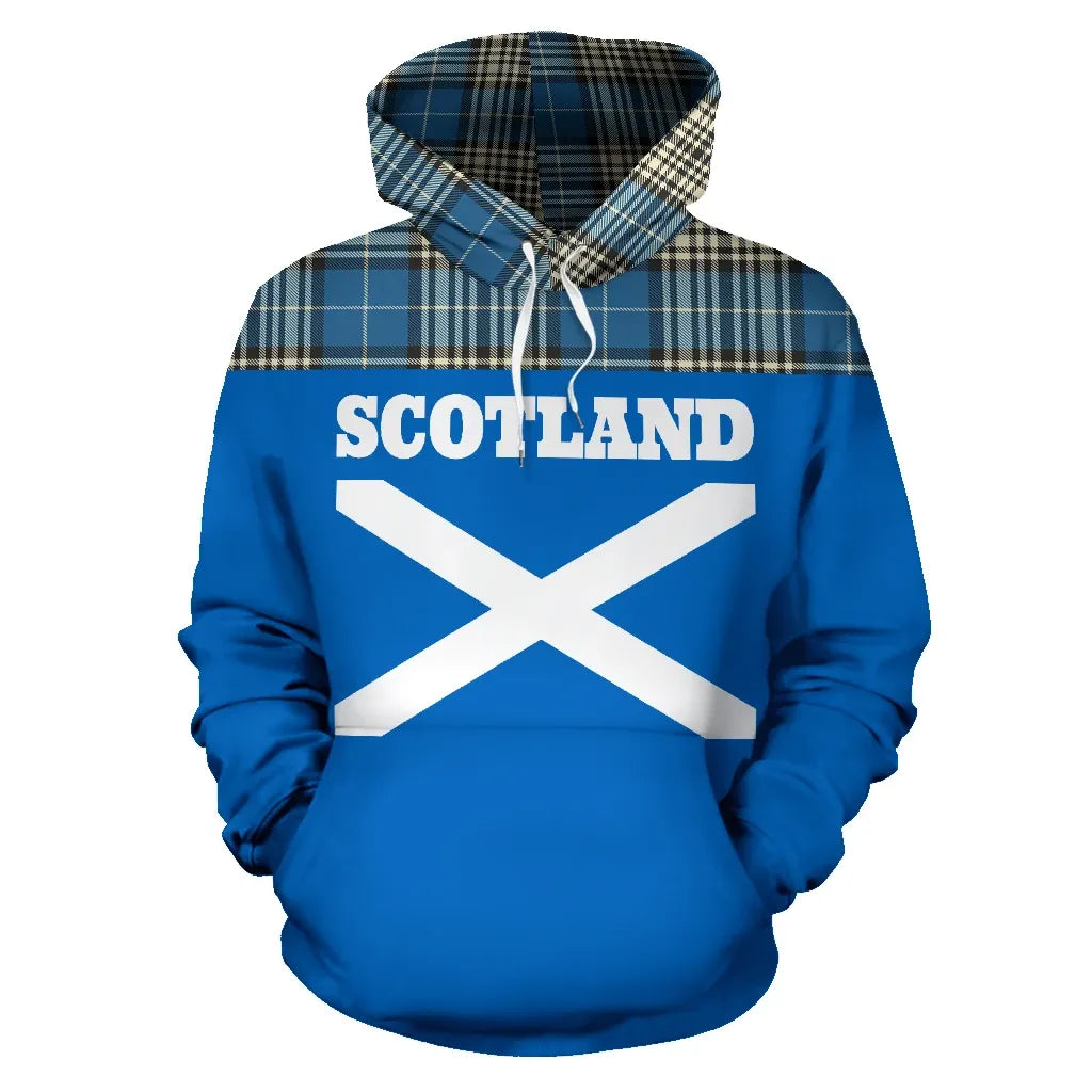 Printivon Tartan All Over Hoodie Lion Napier Ancient
