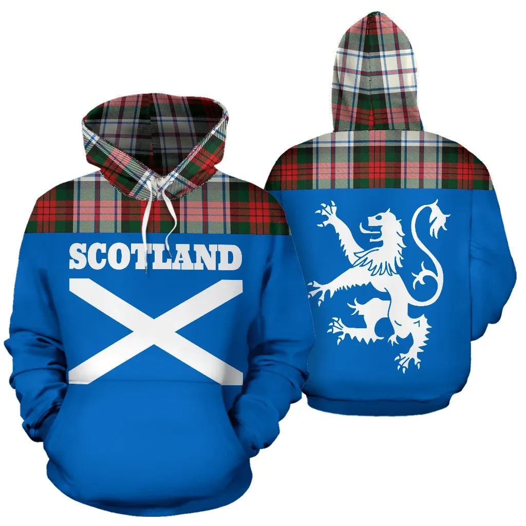Printivon Tartan All Over Hoodie Lion Macduff Dress Modern