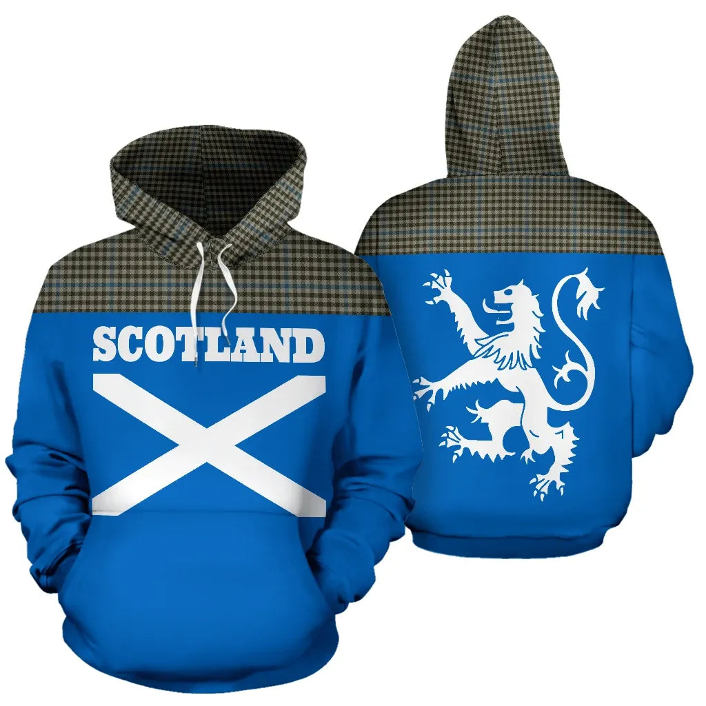 Printivon Tartan All Over Hoodie Lion Haig Check