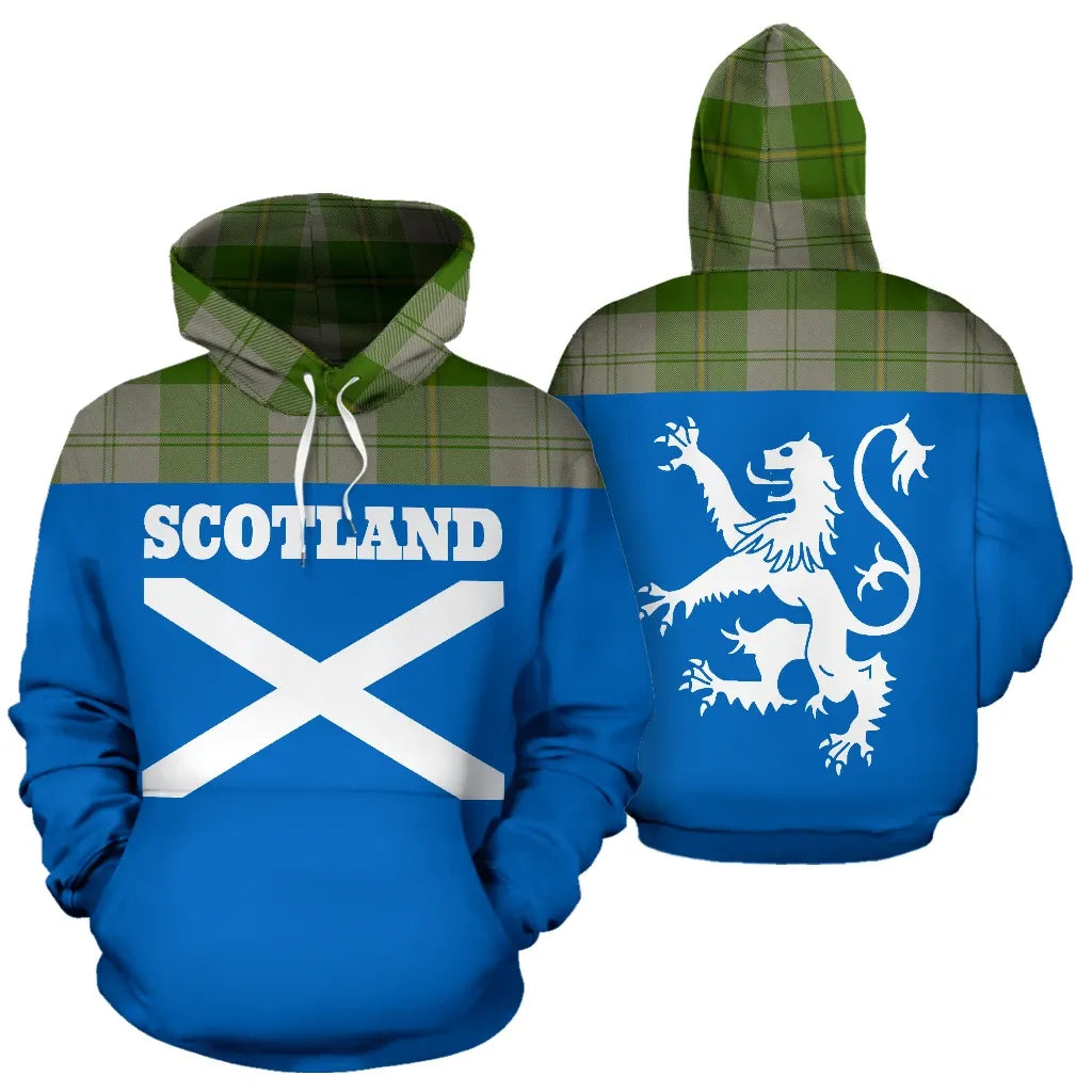 Printivon Tartan All Over Hoodie Lion Cunningham Dress Green Dancers