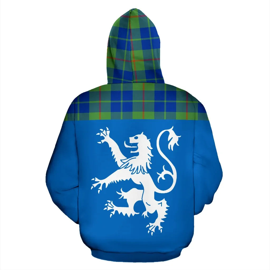 Printivon Tartan All Over Hoodie Lion Barclay Hunting Ancient
