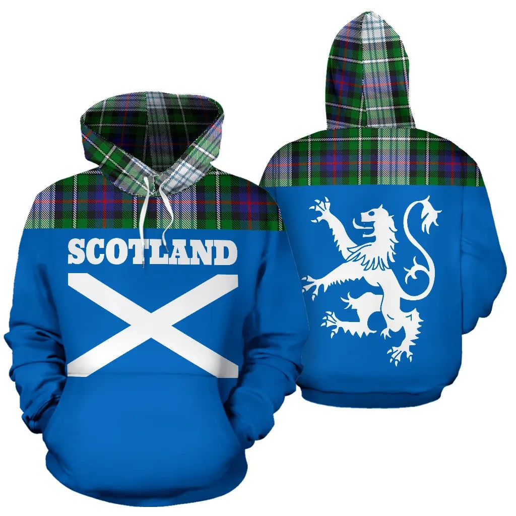 Printivon Tartan All Over Hoodie Lion Mackenzie Dress