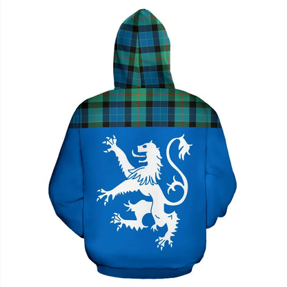Printivon Tartan All Over Hoodie Lion Gunn Ancient