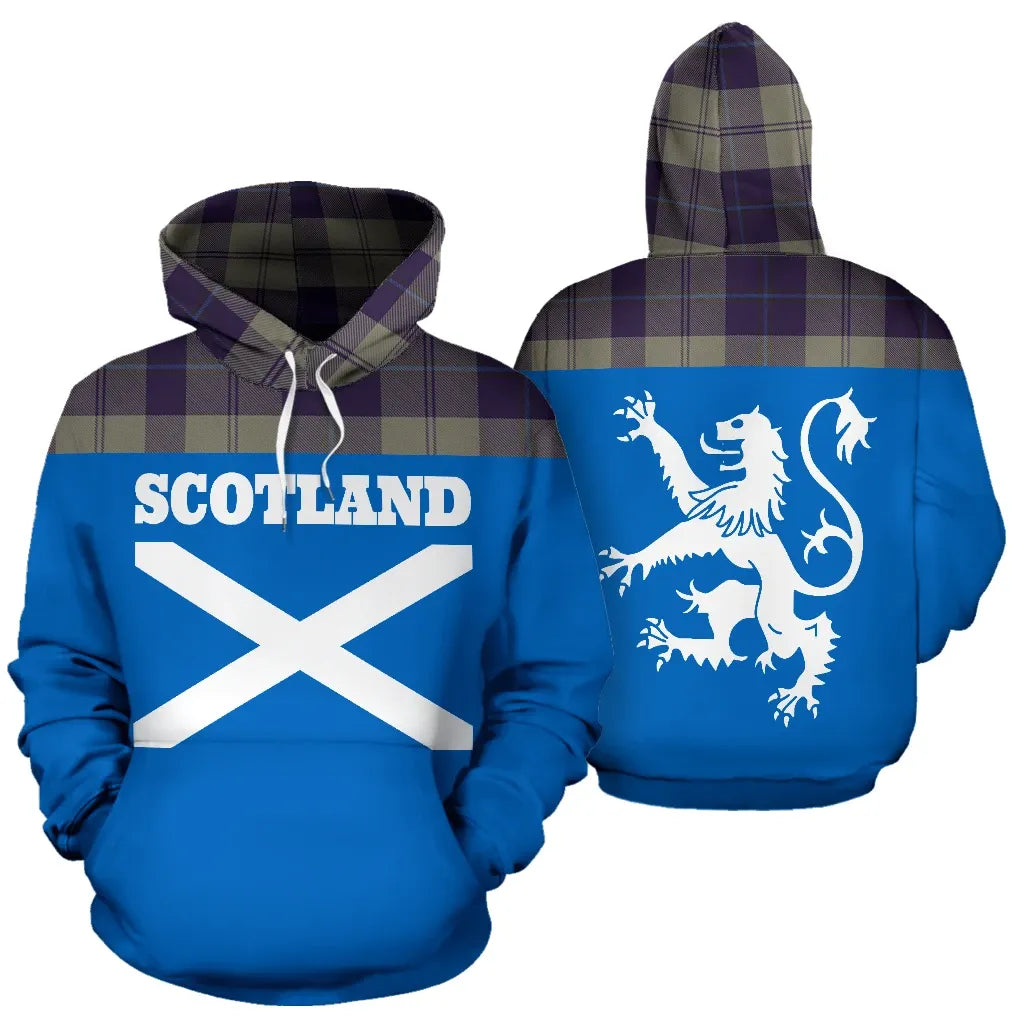 Printivon Tartan All Over Hoodie Lion Cunningham Dress Blue Dancers