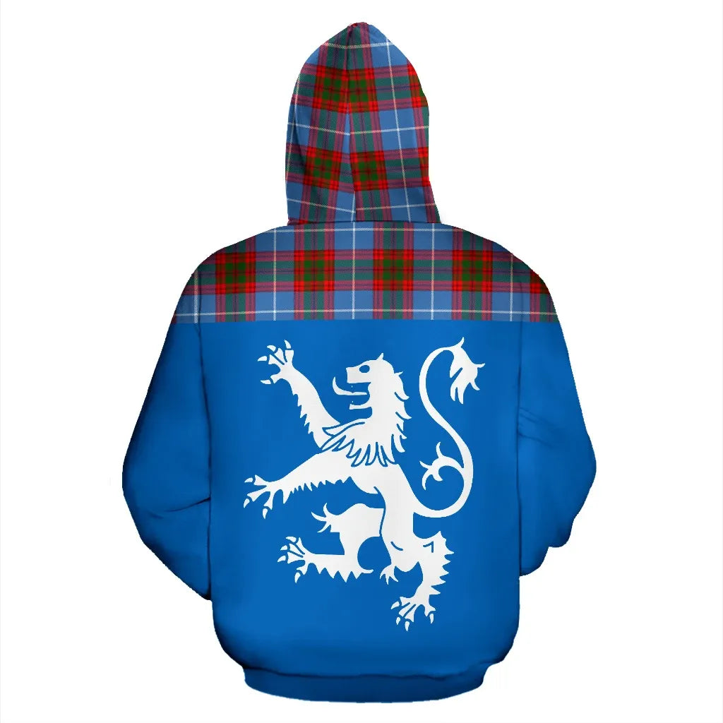Printivon Tartan All Over Hoodie Lion Edinburgh District