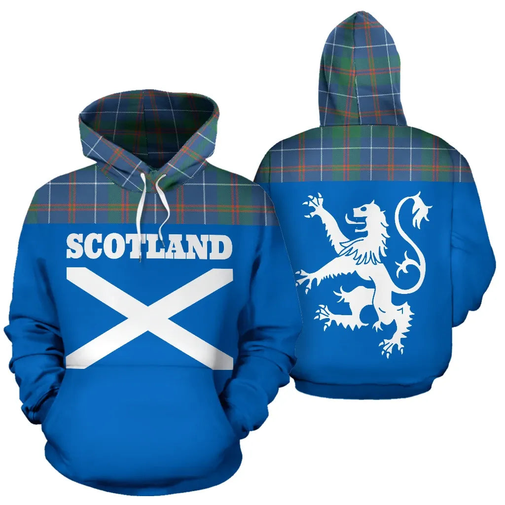 Printivon Tartan All Over Hoodie Lion Machardy