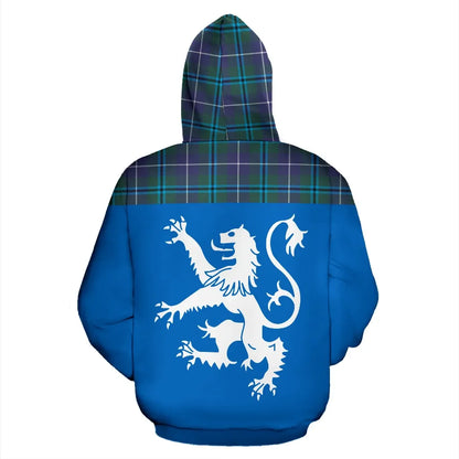 Printivon Tartan All Over Hoodie Lion Douglas Modern