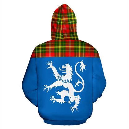 Printivon Tartan All Over Hoodie Lion Leask