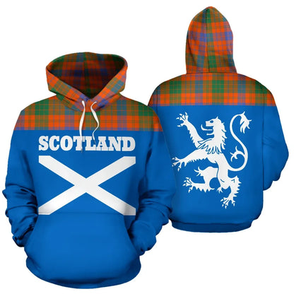 Printivon Tartan All Over Hoodie Lion Ross Ancient