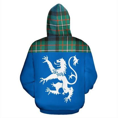 Printivon Tartan All Over Hoodie Lion Ferguson Ancient