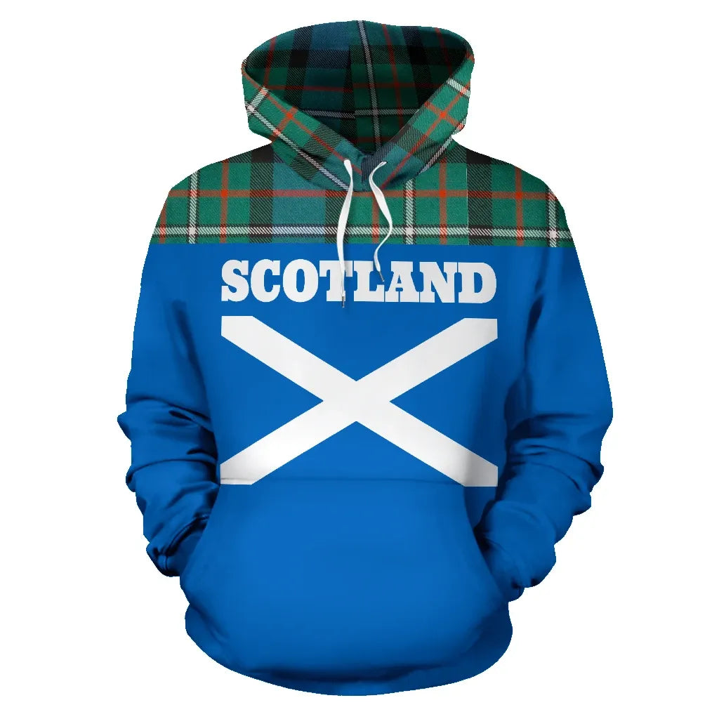 Printivon Tartan All Over Hoodie Lion Ferguson Ancient