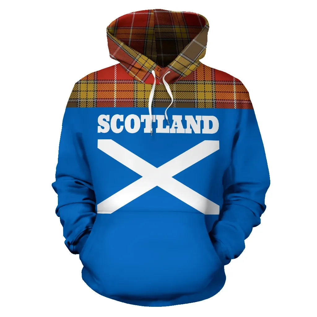 Printivon Tartan All Over Hoodie Lion Buchanan Old Set Weathered