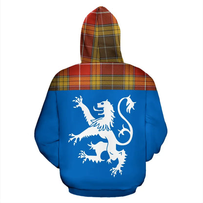 Printivon Tartan All Over Hoodie Lion Buchanan Old Set Weathered