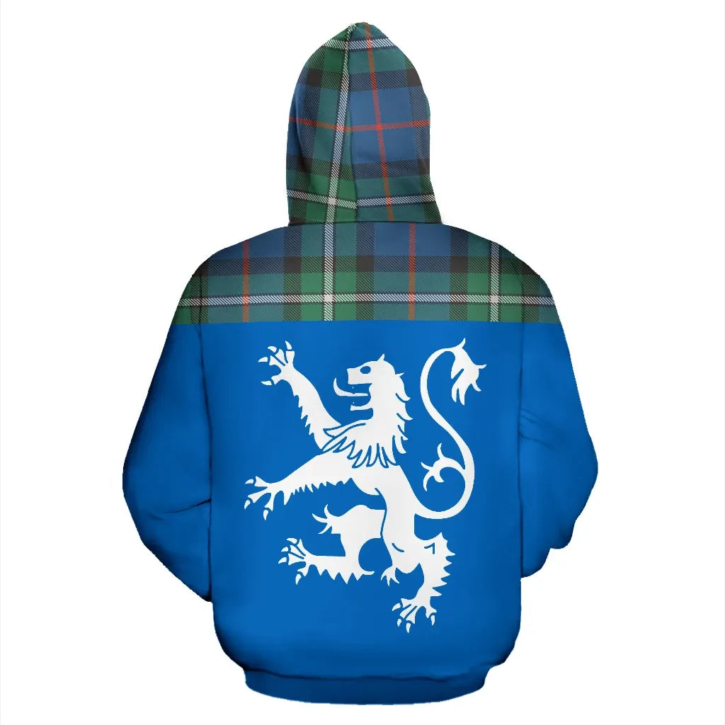Printivon Tartan All Over Hoodie Lion Macphail Hunting Ancient