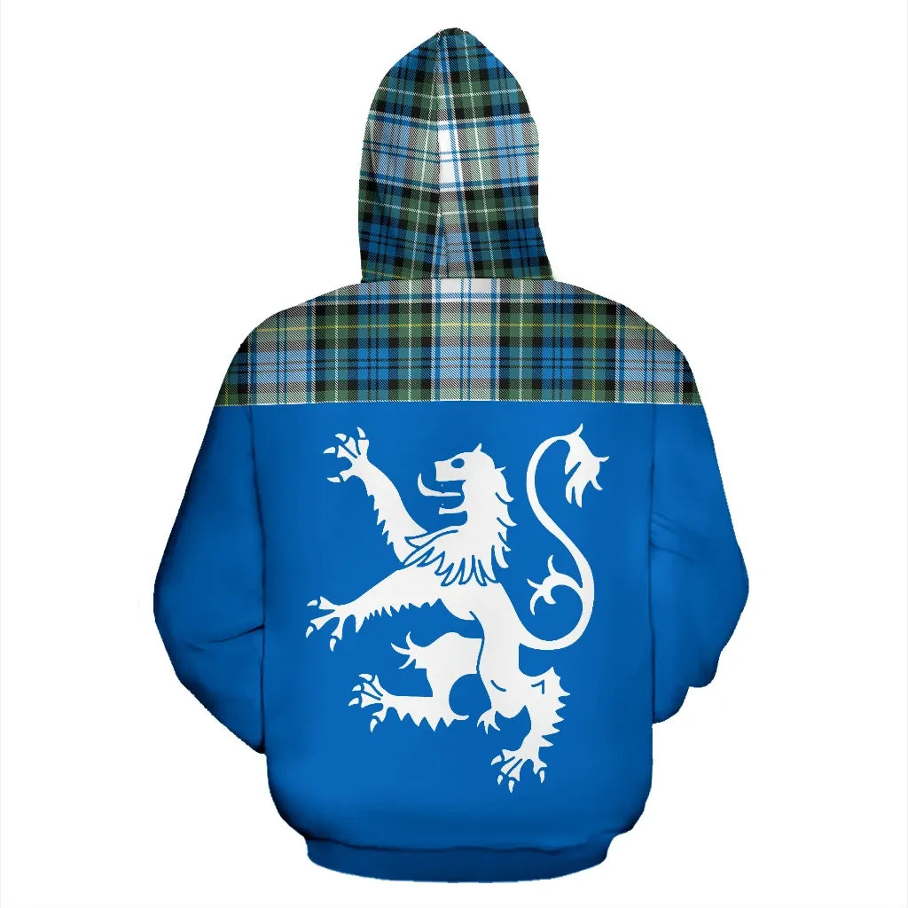 Printivon Tartan All Over Hoodie Lion Campbell Dress Ancient