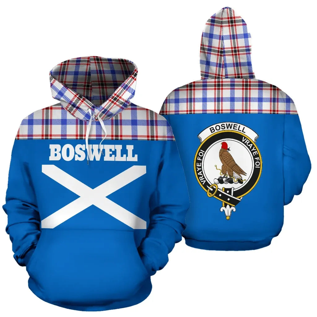 Printivon Tartan All Over Hoodie Boswell Clans
