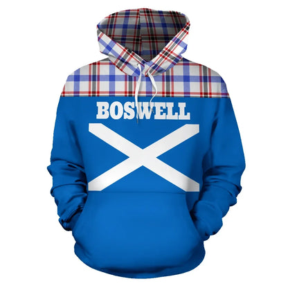 Printivon Tartan All Over Hoodie Boswell Clans