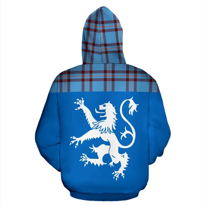Printivon Tartan All Over Hoodie Lion Elliot Ancient