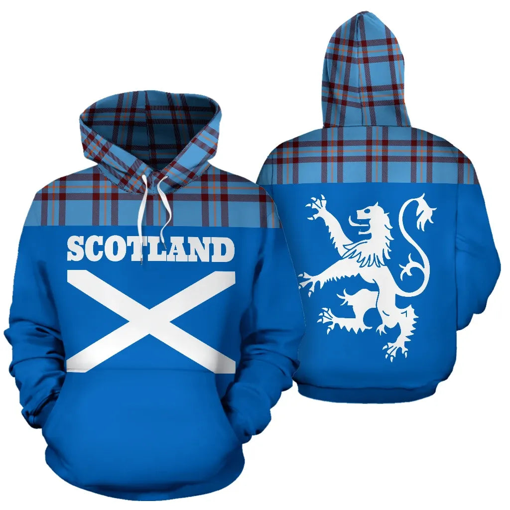 Printivon Tartan All Over Hoodie Lion Elliot Ancient