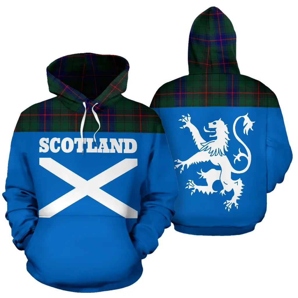 Printivon Tartan All Over Hoodie Lion Davidson Modern
