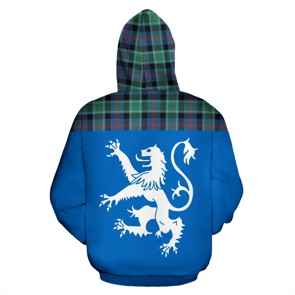 Printivon Tartan All Over Hoodie Lion Mactaggart Ancient