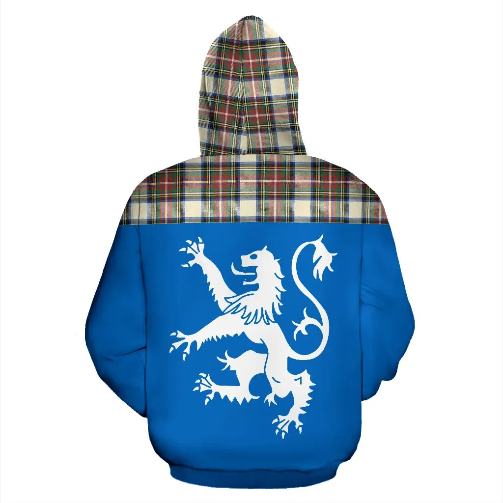 Printivon Tartan All Over Hoodie Lion Stewart Dress Ancient