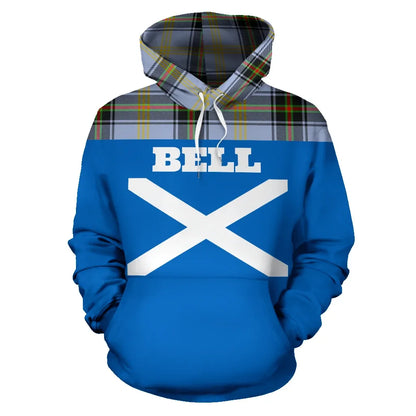 Printivon Tartan All Over Hoodie Bell Clans