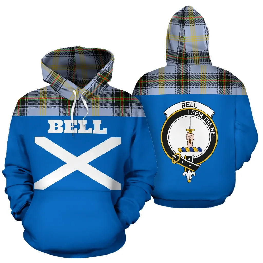 Printivon Tartan All Over Hoodie Bell Clans