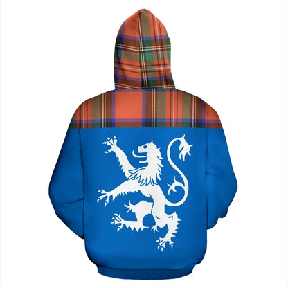 Printivon Tartan All Over Hoodie Lion Stewart Royal Ancient