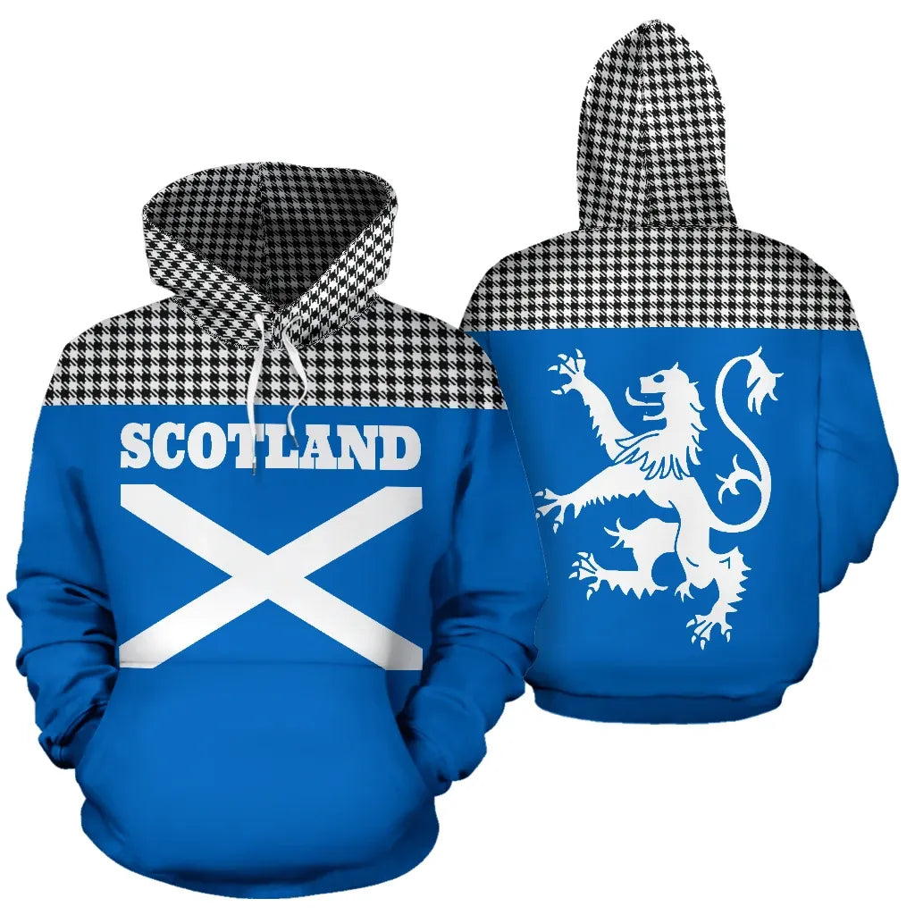 Printivon Tartan All Over Hoodie Lion Shepherd