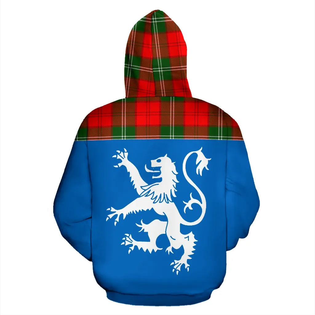Printivon Tartan All Over Hoodie Lion Lennox Modern