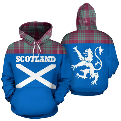 Printivon Tartan All Over Hoodie Lion Crawford Ancient