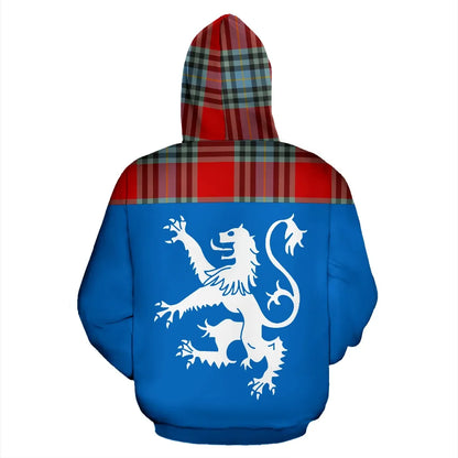 Printivon Tartan All Over Hoodie Lion Macleay