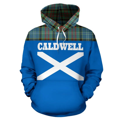 Printivon Tartan All Over Hoodie Caldwell Clans