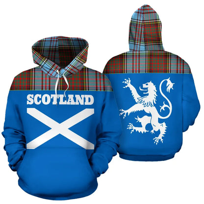 Printivon Tartan All Over Hoodie Lion Anderson Ancient