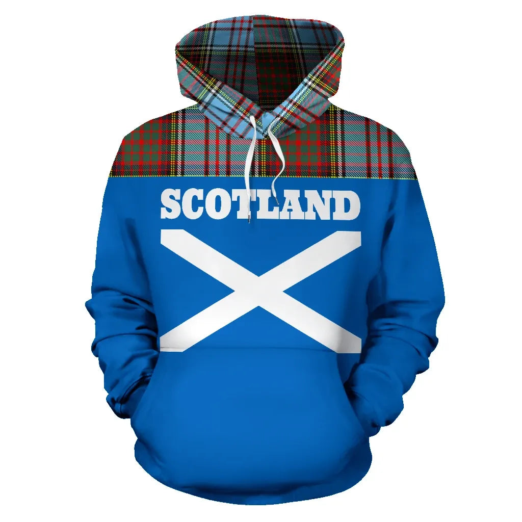 Printivon Tartan All Over Hoodie Lion Anderson Ancient