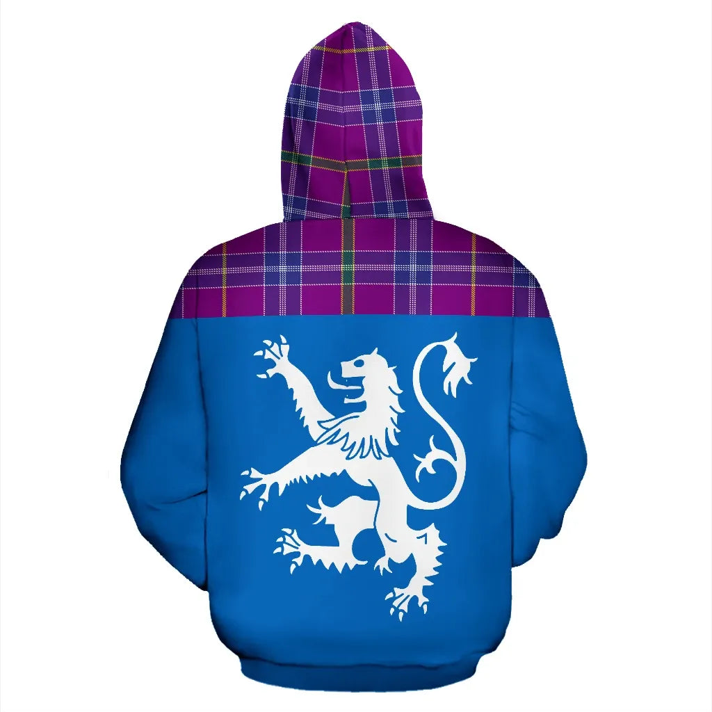 Printivon Tartan All Over Hoodie Lion Jackson