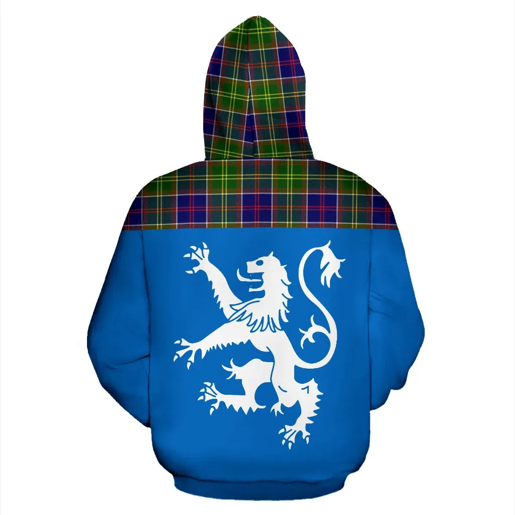 Printivon Tartan All Over Hoodie Lion Ayrshire District