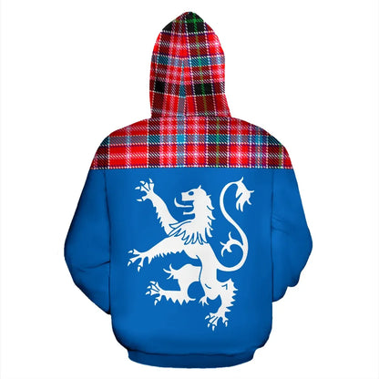 Printivon Tartan All Over Hoodie Lion Aberdeen District